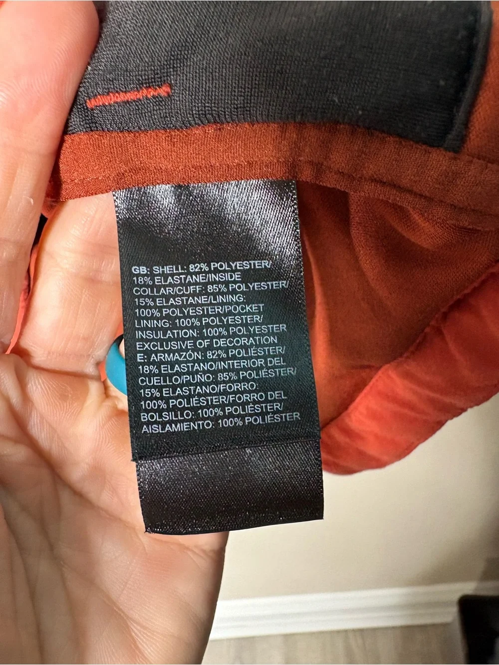 The North Face Mountain Sweatshirt quarter-zip pullover orange and dark grey XL